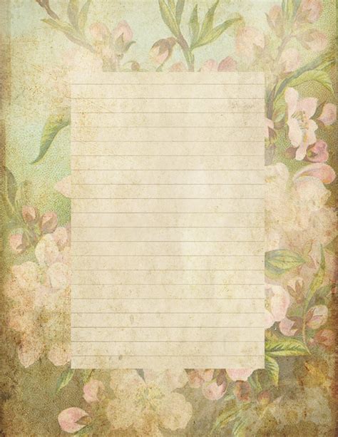 Lilac And Lavender Antiqued Lined Paper And Stationery