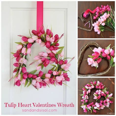 Make A Beautiful Heart Shaped Wreath From Fresh Tulips Just In Time For