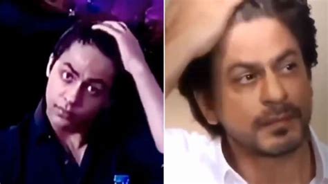 netizens can t get over carbon copy aryan khan s resemblance to father shah rukh khan at ipl