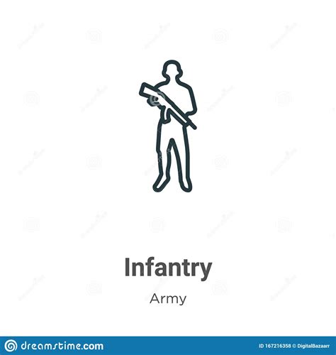 Infantry Outline Vector Icon Thin Line Black Infantry Icon Flat