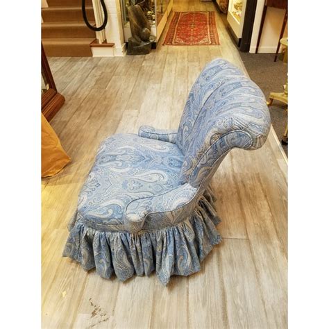 Collection by vintage ralph lauren leather & chic cottage full of fun shabby style. Vintage Channel Back Slipper Chair Newly Upholstered in ...