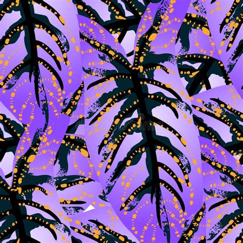 Tropical Leaf Modern Motif Jungle Print Stock Illustration