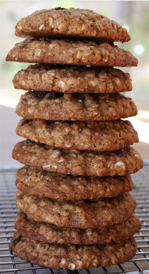Bake the cookies until golden brown, about 16 minutes, switching the pans back to front and top to bottom halfway through. RecipeGirl Low Fat Oatmeal Chocolate Chip Cookies - Recipe Girl