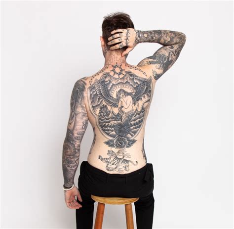 Tiger Back Tattoos For Men