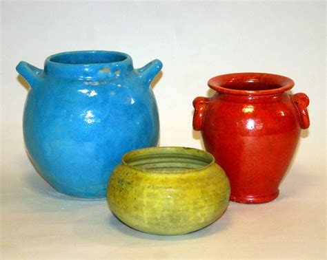 Vintage Chrome Red North Carolina Art Pottery Vase At 1stdibs
