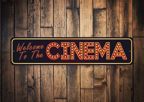 Welcome To Cinema Sign Welcome Movie Fans Movie Theatre Etsy
