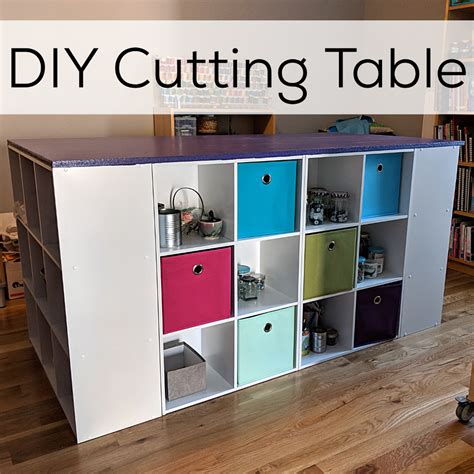 Diy Sewing And Cutting Table With Storage Cubbies Underneath Atelier
