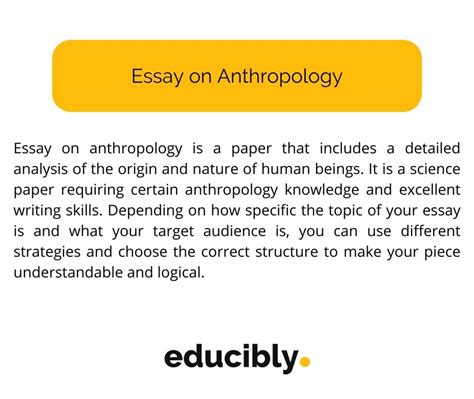 Anthropology Essay A Complete Guide Topics And Examples
