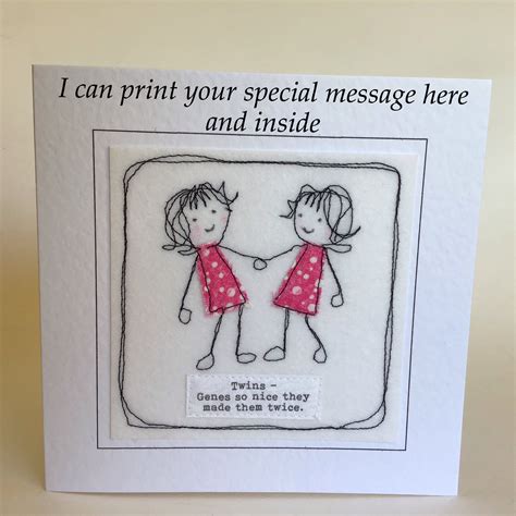 Twin Sister Birthday Card With Special Quote Individually Etsy Uk
