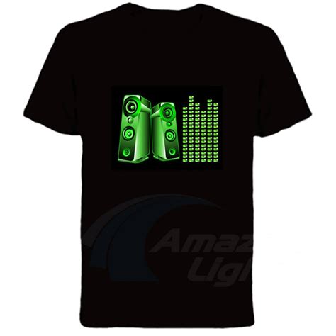 El Equalizer Sound Activated Led Tshirt Light Up And Down Flashing Music Activated Led T Shirt