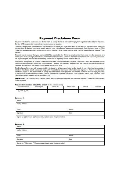 Printable Disclaimer Forms Printable Form Templates And Letter Images
