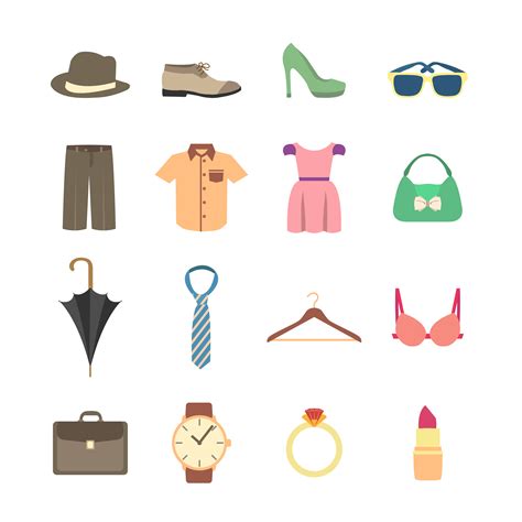 Fashion And Clothes Accessories Icons 430401 Vector Art At Vecteezy