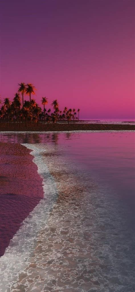 Sunset Beach Backgrounds For Iphone Mauve Sky Beautiful Sunset At The