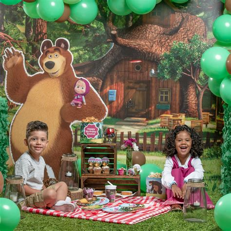 5 Ft 6 In Masha And The Bear House Background In 2021 Birthday Party Supplies Decoration