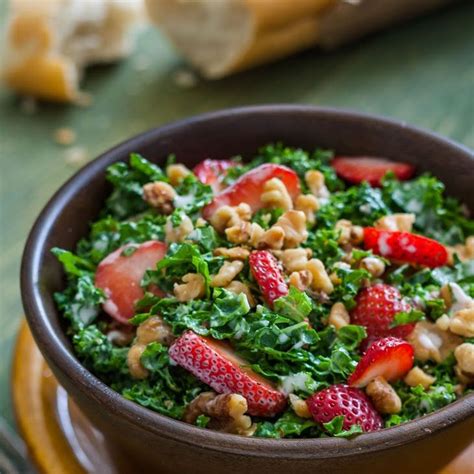 Strawberry Walnut Kale Salad Recipe Salads With Hidden Valley Original
