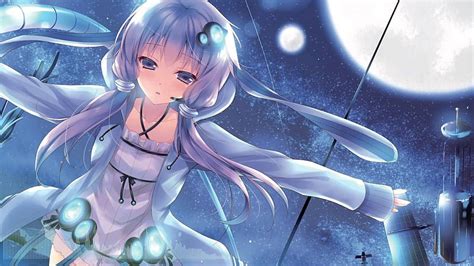 Yuzuki Yukari Vocaloid Anime Yukari Yuzuki Night Hd Wallpaper