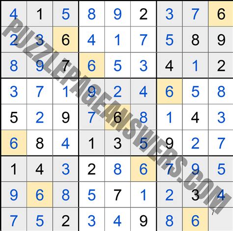 Puzzle Page Sudoku March 10 2019 Answers