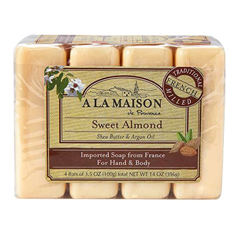 A La Maison De Provence Hand And Body Bar Soap Sweet Almond 4 Ea