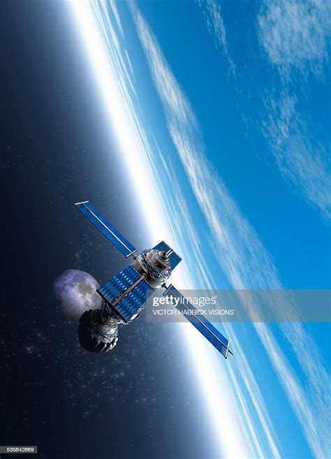 Satellite Orbiting The Earth High Res Vector Graphic Getty Images