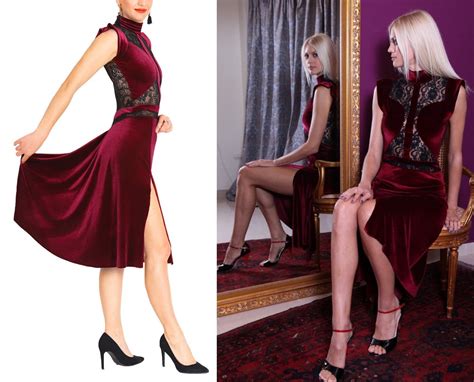 Velvet Tango Dress With Lace Details Elegant Milonga Dress Image 0 Latin Dance Dresses Ballroom