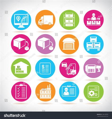 Supply Chain Icons Set Shipping Icons Stock Vector 194159078 Shutterstock
