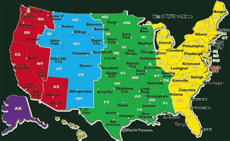 Map Of The Us With Time Zones