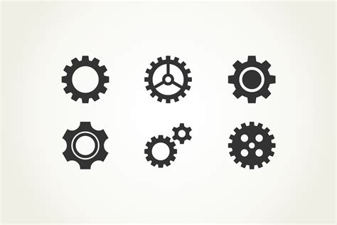 Gears Vector Set | Custom-Designed Icons ~ Creative Market