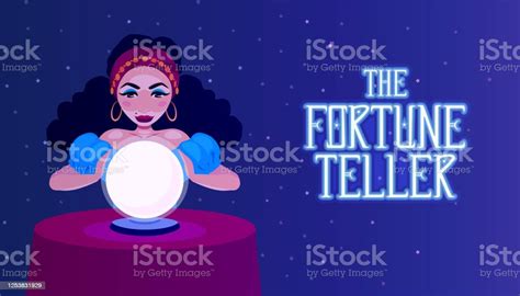 Gypsy Fortune Teller With A Crystal Ball Sitting At A Table A Woman