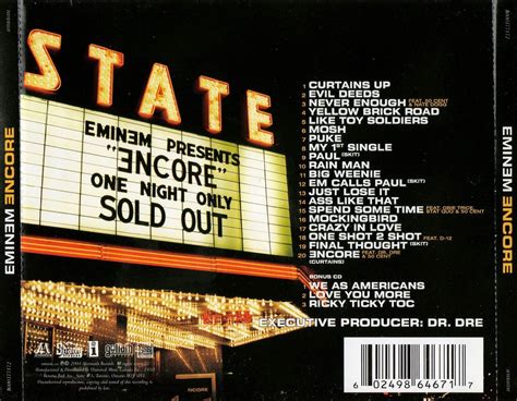 Encarte Eminem Encore Deluxe Edition Encartes Pop