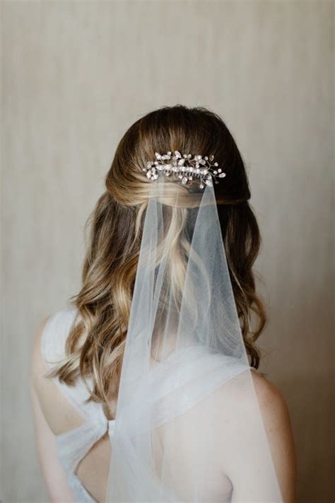 Wedding Hair Style Half Uphalf Down Bride Bridal Hairstyle Veil