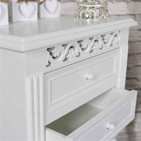Mrosaa home side end table round tea coffee table for living room small bedroom bedside table sofa side desk. Pair of White 2 Drawer Bedside Tables - Blanche Range ...
