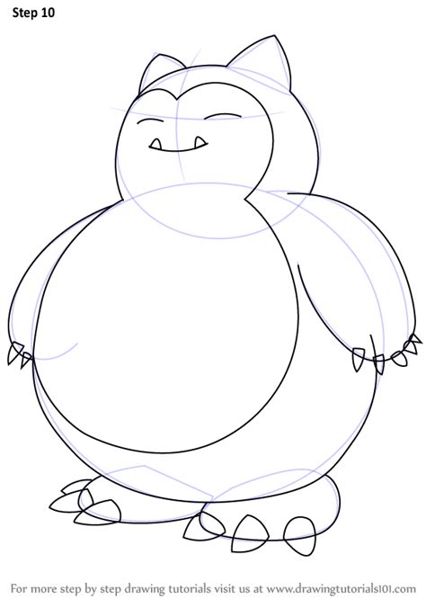 Learn How To Draw Snorlax From Pokemon Pokemon Step By Step Drawing