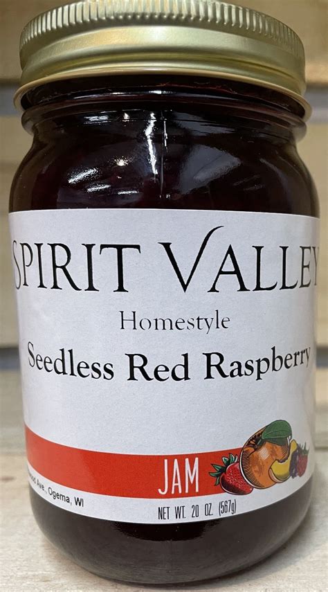 Spirit Valley Red Raspberry Seedless Jam20 Oz Jams And Jellies