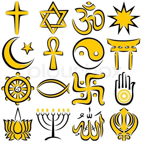 Religious Symbols Stock Vector Colourbox