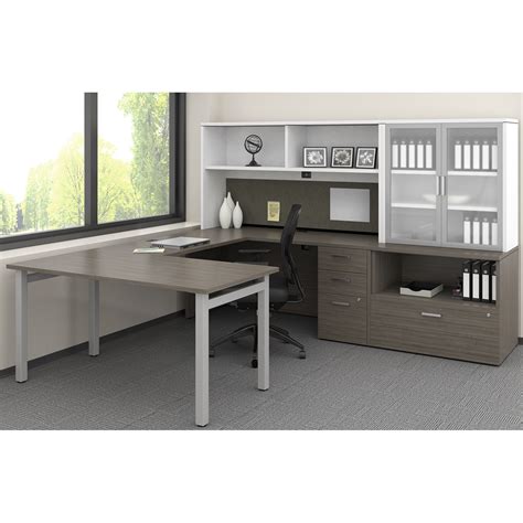 Offices To Go Ionic 72 U Shaped Absolute Acajou Desk Suite Grand And Toy