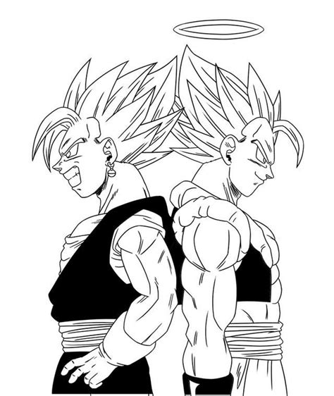 Awesome vegito dragon ball z coloring pages sugar and spice. Vegeta And Goku Feat Coloring Picture (With images ...