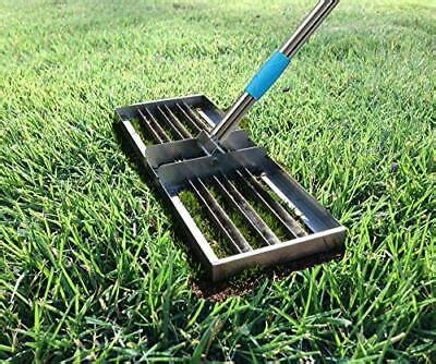 A hand rake, landscape rake, plastic if the drop is greater than a foot you should plan to build a small retaining wall or cover the slope with a. Lawn Leveling rake, Garden Finishing Stainless Steel Flat ...