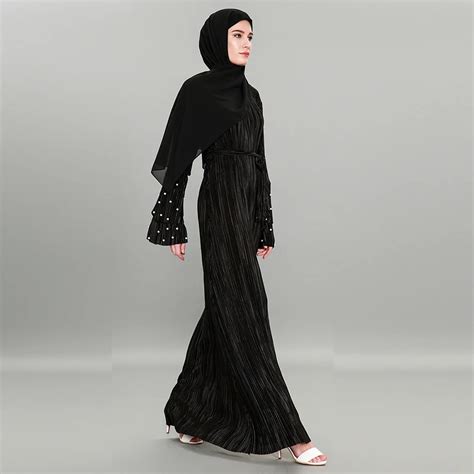 2019 muslim clothes women pearls kaftan abaya dubai turkish islamic muslim hijab abayas for