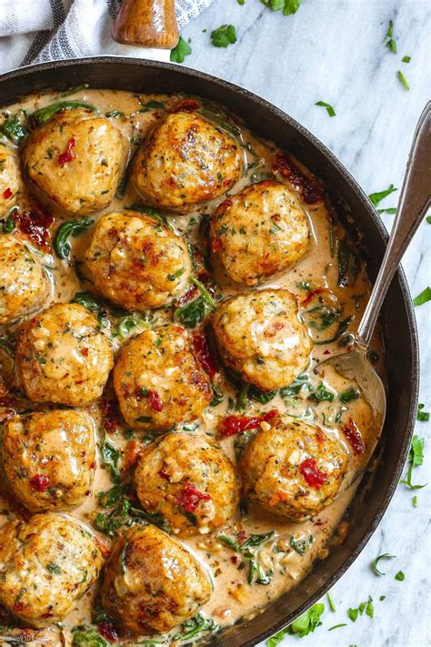 Creamy Spinach Turkey Meatballs