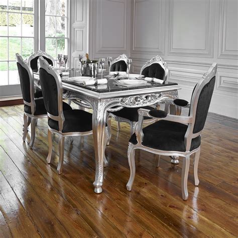 Rococo Silver Leaf French Style Dining Table | French dining tables, Dining table, Dining room 