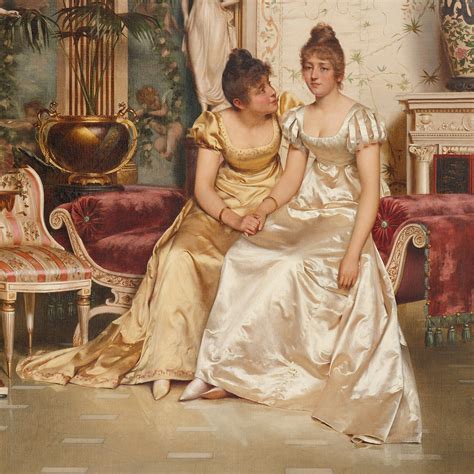 A Shared Confidence Antique Oil Painting By Soulacroix Mayfair Gallery