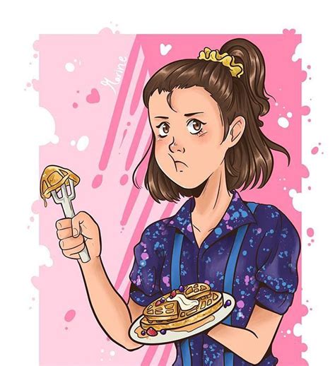 Stranger Things Eleven Eating Eggo Waffles By Marine Marineartss