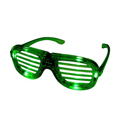 green slotted rock star shutter sunglasses pack of 6 best glowing party supplies