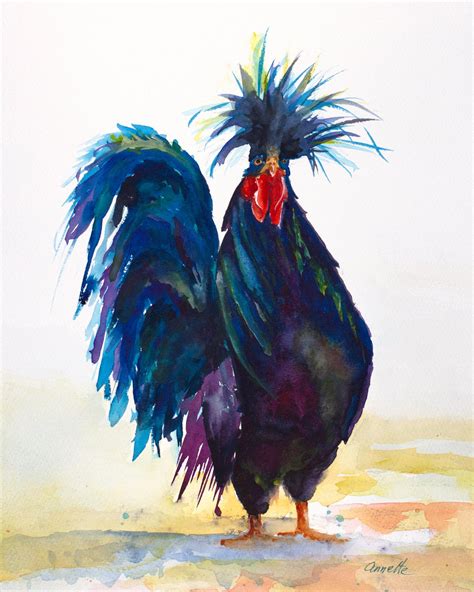 rooster art rooster watercolor rooster print rooster painting