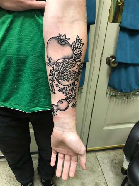 Pomegranate tattoo I got from Eddie Molina at Dark Age Tattoo in Denton