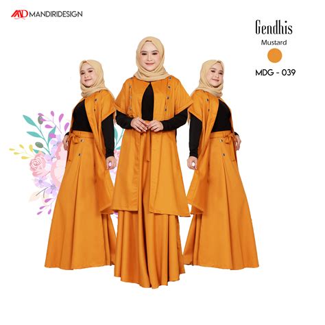 Baju Gamis Dewasa Gendhis Mustard MDG-039 - KONVEKSI KARAWANG MITRA
