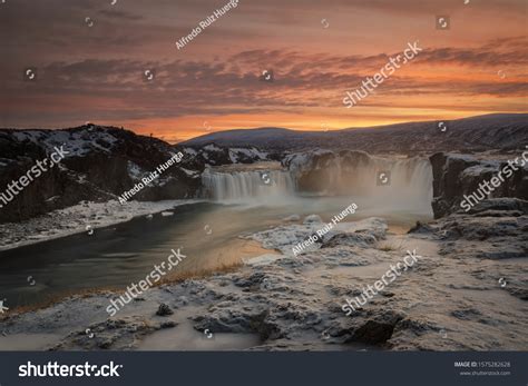Godafoss Gods Waterfall Iceland Winter Stock Photo 1575282628