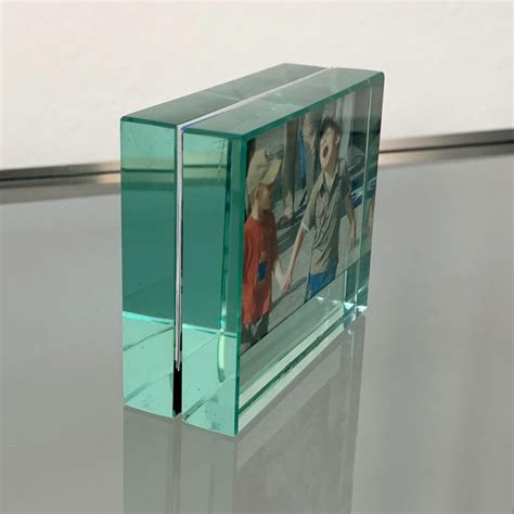 Fontana Arte Double Sided Glass Frame With Mirror Italy 1980s Photo Frame At 1stdibs Two
