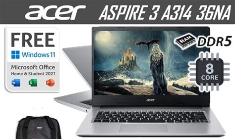 Acer Aspire 3 Slim A314 36m 36na Core I3 N305 8gb 512ssd Ohs Siplah