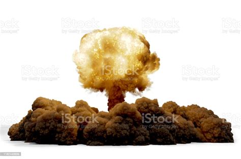 Explosion Nuclear Bomb Isolated On White Background 3d Rendering Stock